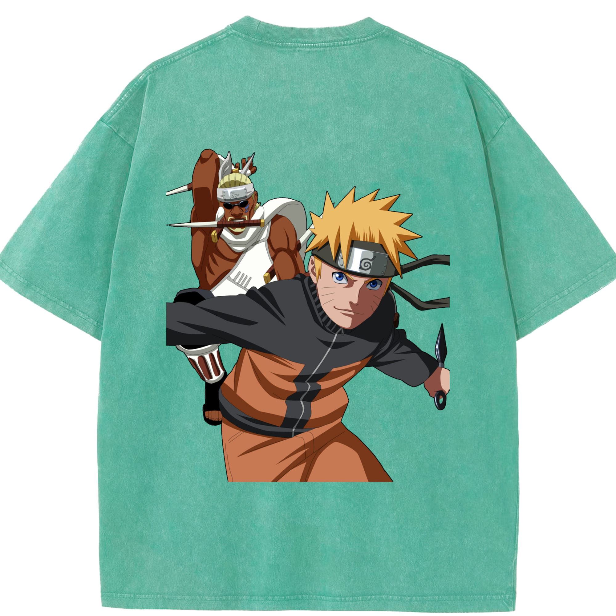 （画像用） NARUTO -ナルト- うずまき ナルト Uzumaki Naruto 綿100% ヴィンテージ風 半袖Tシャツ（背面プリント）